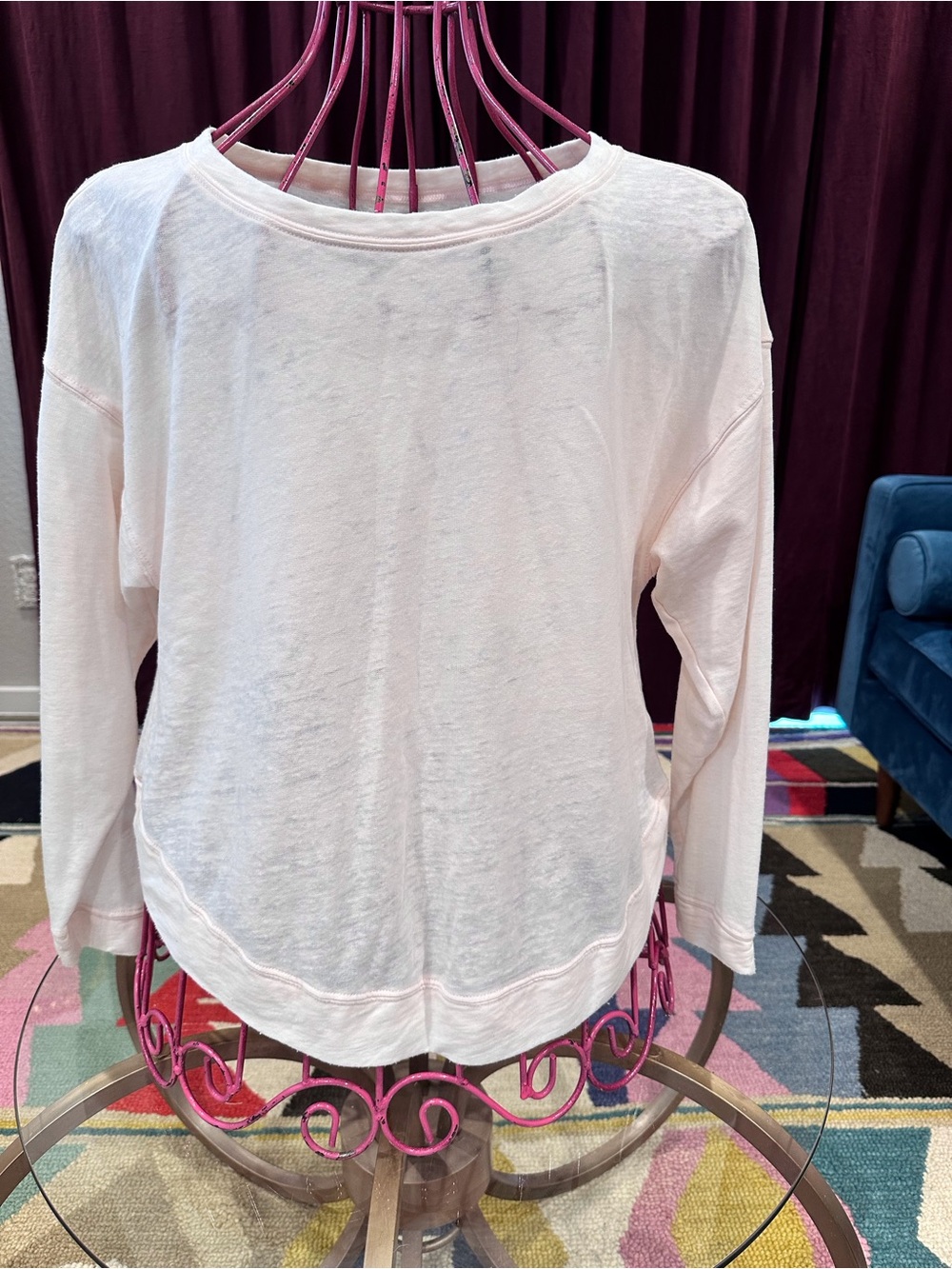 We The Free Pale Pink Long Sleeve Crewneck Top